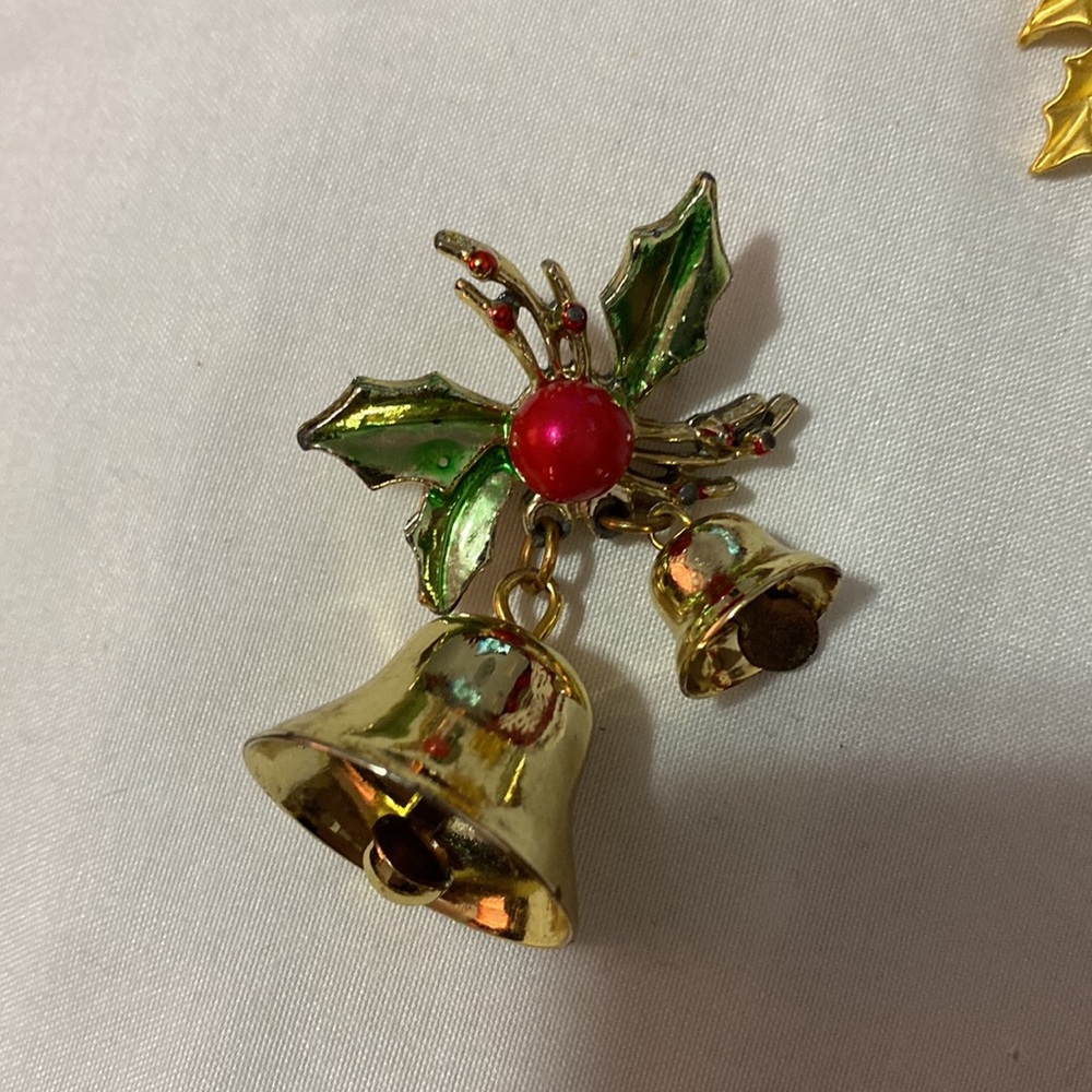 Christmas bell brooches bundle of 3 - Picture 5 of 8